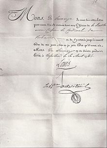 25 janvier 1785: L'Affaire du collier de la reine Lettre11