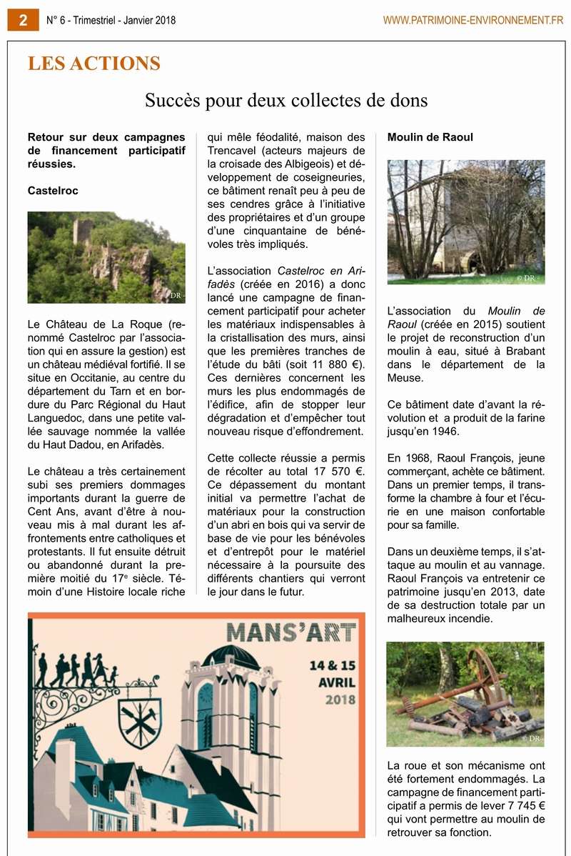 Trimestriel n°6 : Journal de l'association Patrimoine-Environnement 2_copi10