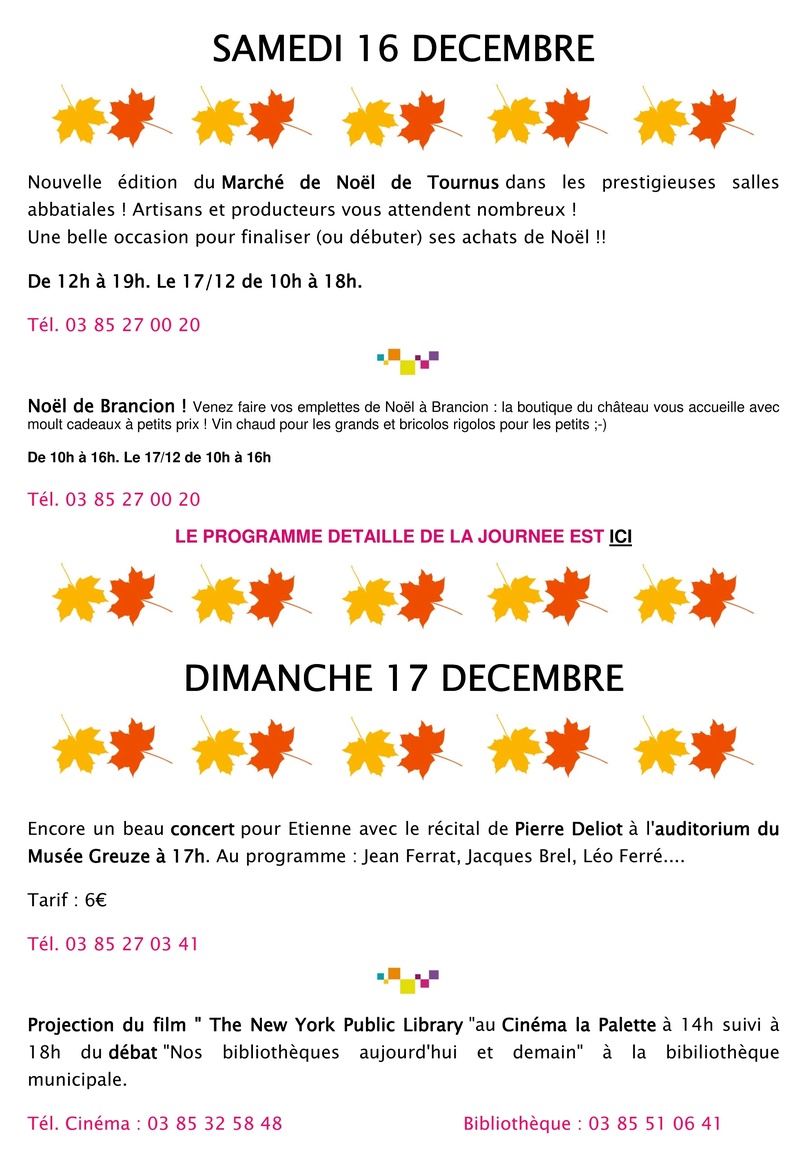 Tournus Sud Bourgogne Tourisme .Votre programme d'animations du 9 au 31 décembre 410