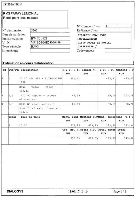 Devis changement Alternateur safrane 2.2 dt, je ne suis pas un americain... Devis_10