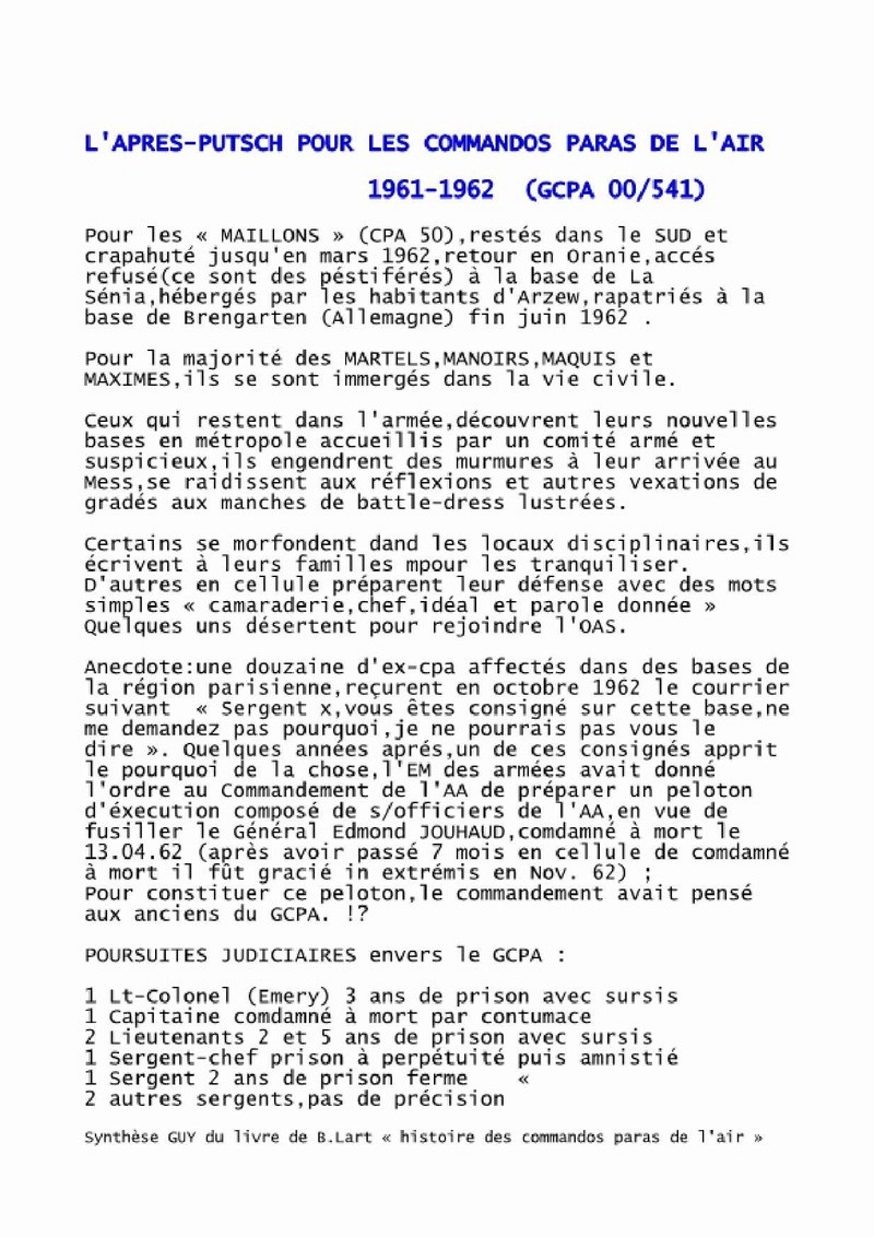 GCPA: CPA 10/541 - Martel - CPA 20/541 - Manoir - CPA 30/541 - Maquis - CPA 40/541 - Maxime - CPA 50/541 - Maillon.  "Maillon" c'est le CPA 50, c'est la seule unité qui n'a pas été dissoute Apres-10