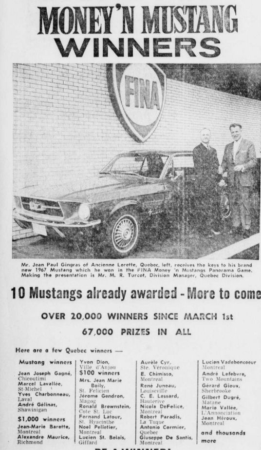 Le jeu Panorama 67 de Fina, avez vous gagnez une Mustang 1967 ? 1967_012