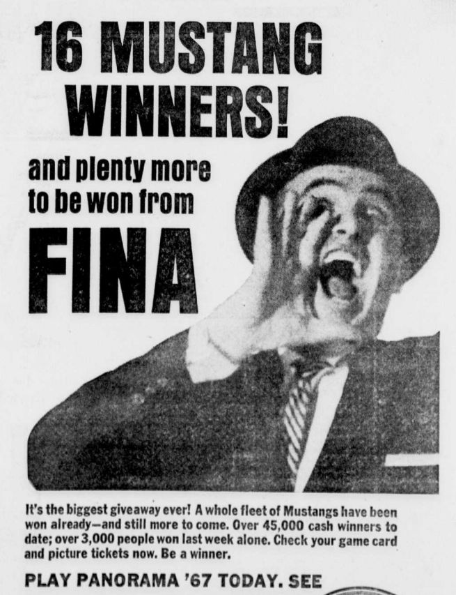 Le jeu Panorama 67 de Fina, avez vous gagnez une Mustang 1967 ? 1967_013