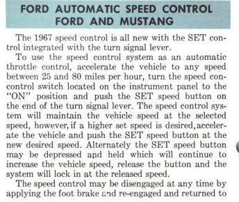 option - (62) Option, régulateur de vitesse pour Mustang 1967 (cruise control) 1967_c15