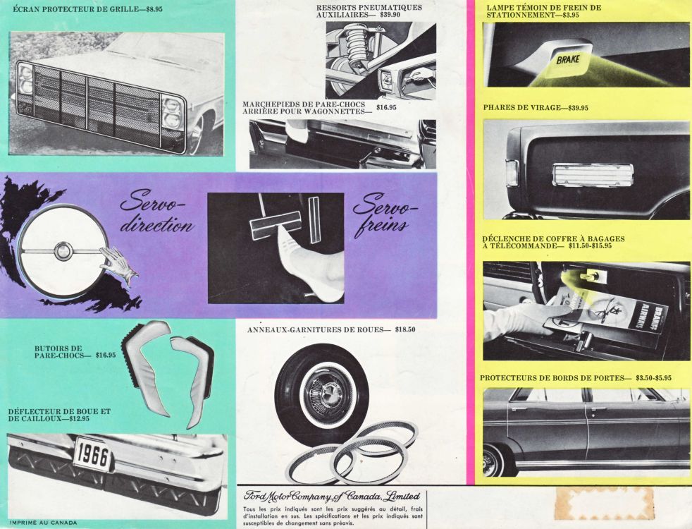 Brochure d'accessoires en français pour les Ford de 1966  66ford11