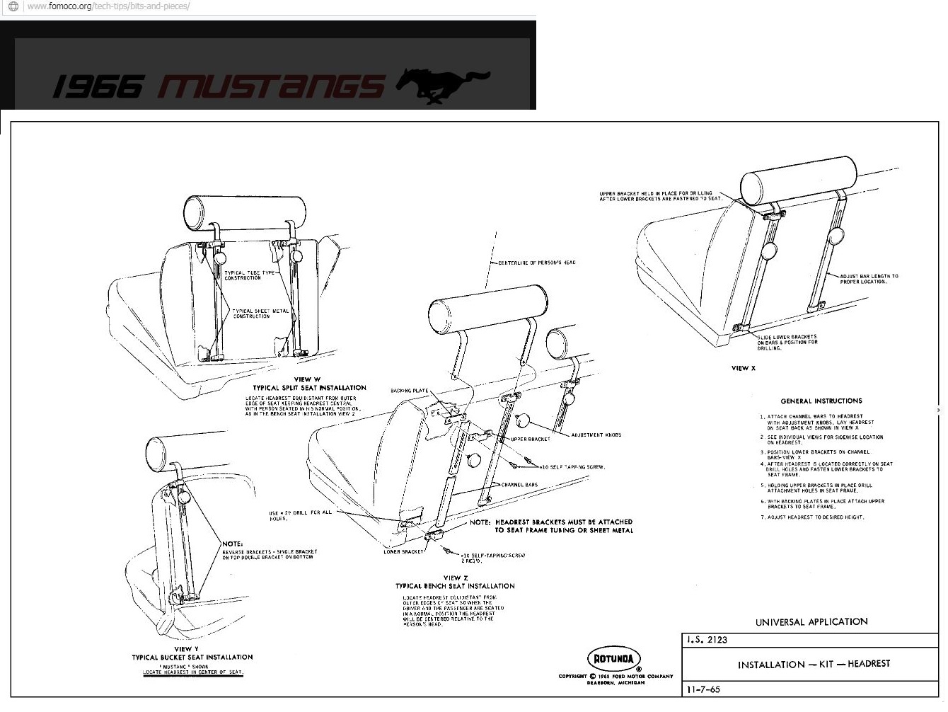 99: Accessoire: Appuie-tête pour Mustang 1966 Appuie10