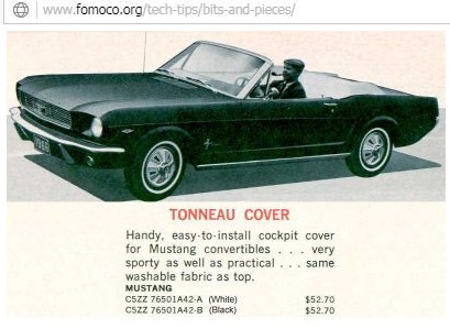 79: Accessoire: Toile protectrice (décapotable) (tonneau cover) pour Mustang 1966 Tonnea10