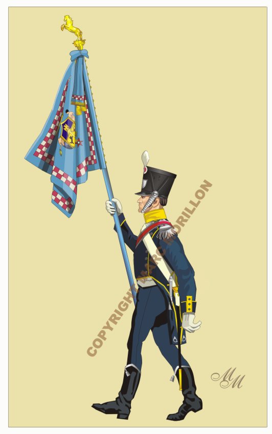 Drapeau du 1er régiment d'infanterie légère napolitaine Drapea11