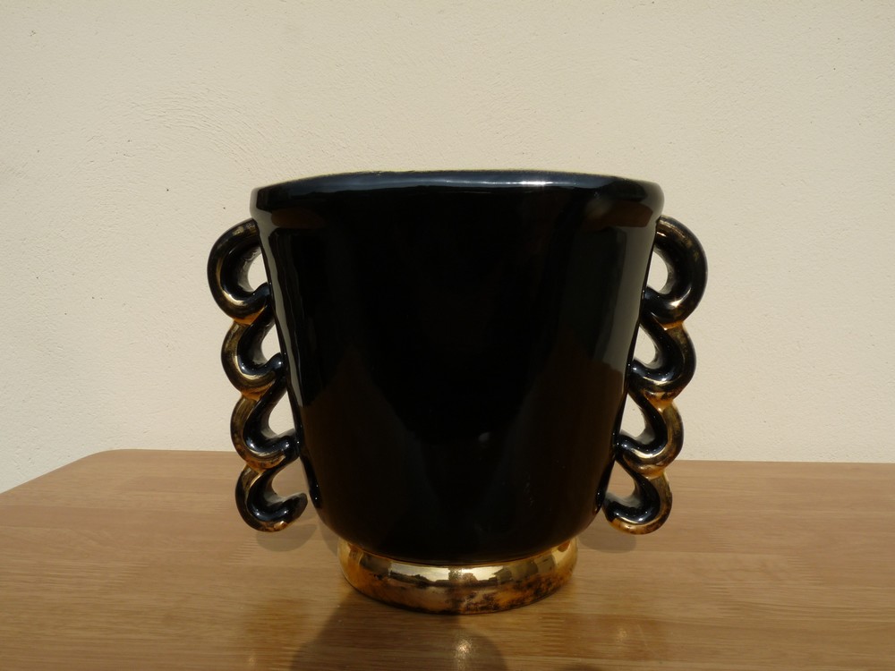 Cache-pot céramique noire P1270410