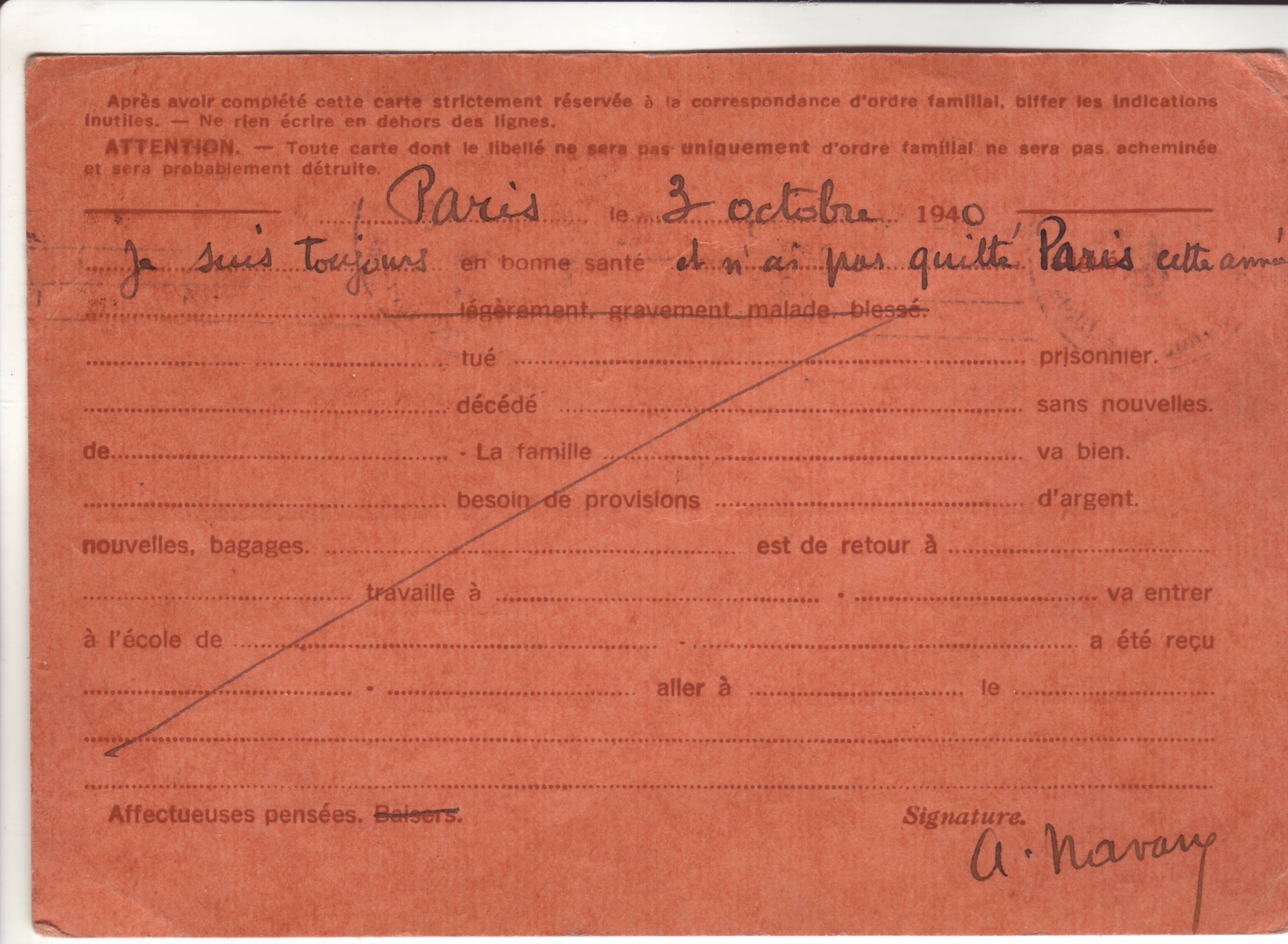 Carte Interzone de Paris 04.10.40 pour Draguignan avec censure de Francfort/Main ! A_0110