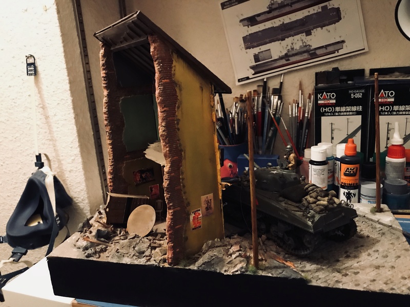 Diorama 1/35 Normandie 1945 sherman 6d0ebf10