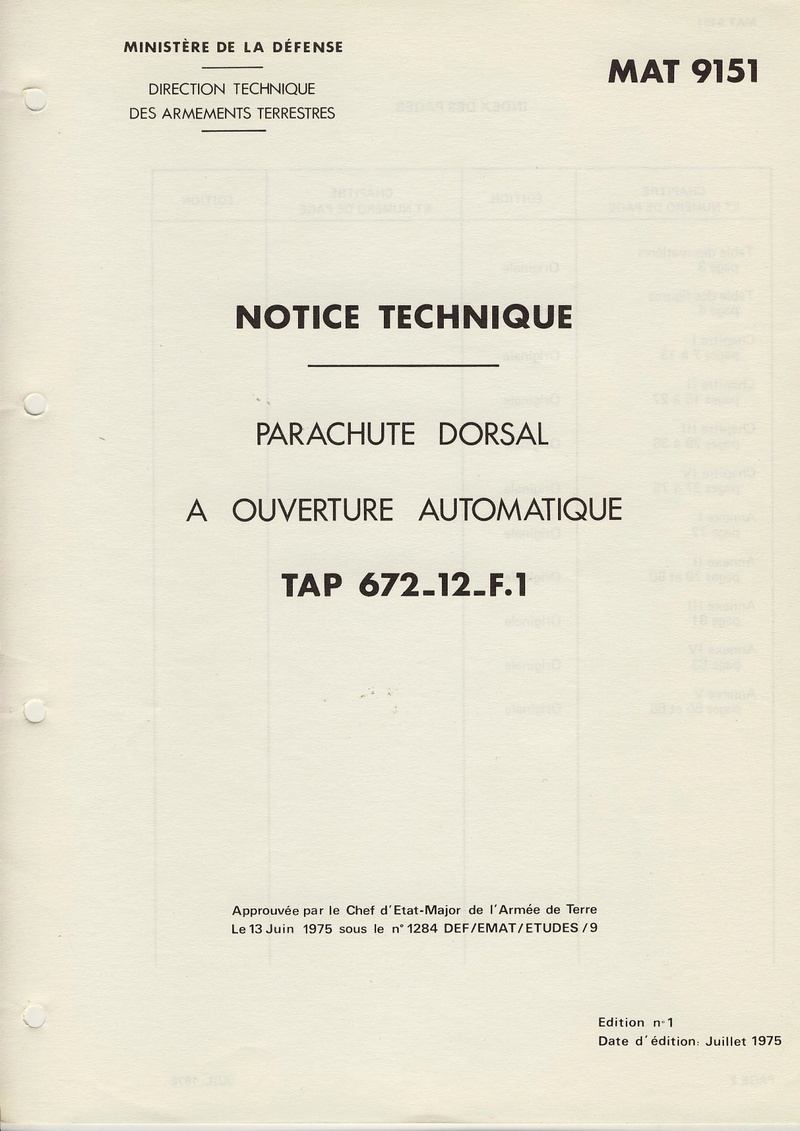 [Parachutes] Fiches Techniques Dorsal TAP 672-12-F1 0112