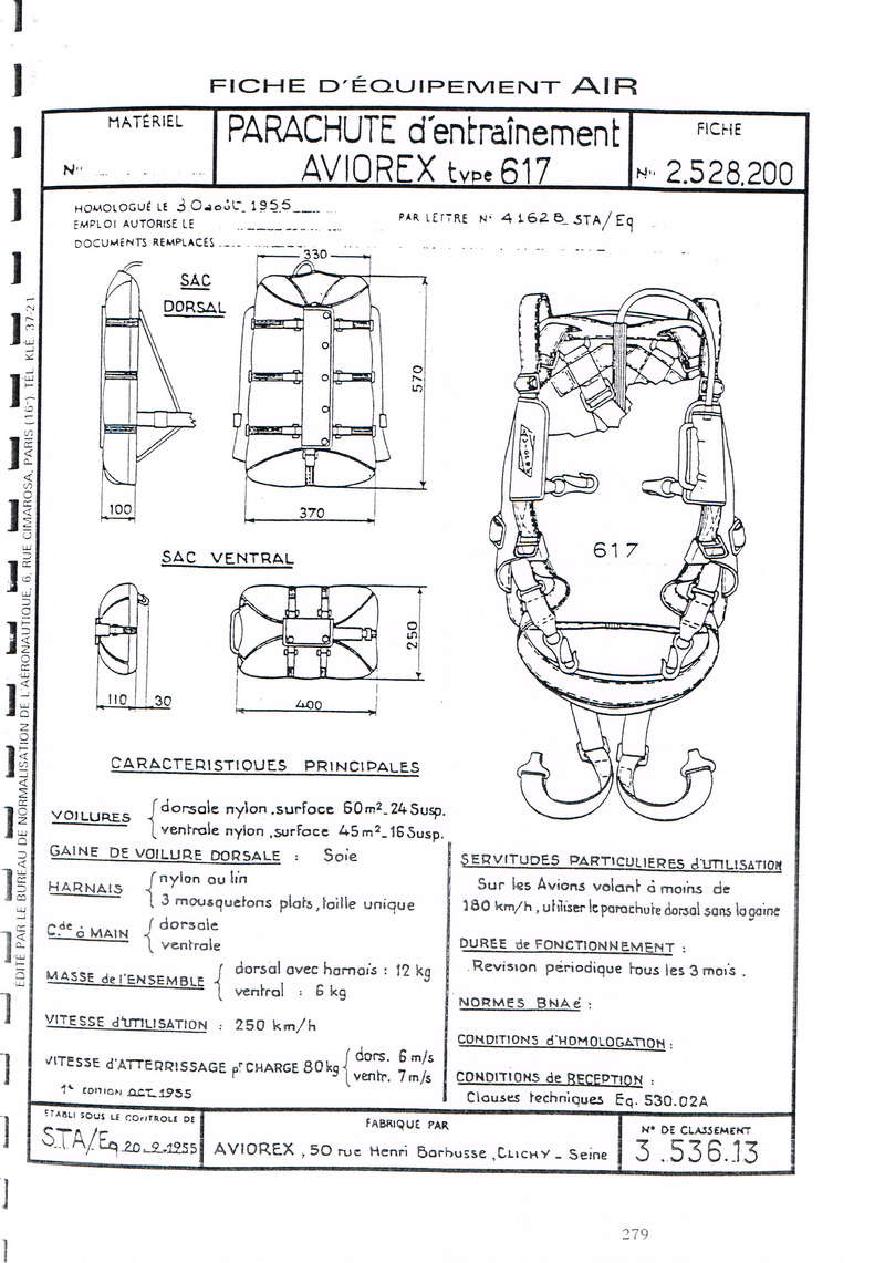 [Parachutes] Fiches Techniques Généralistes Ccf10150