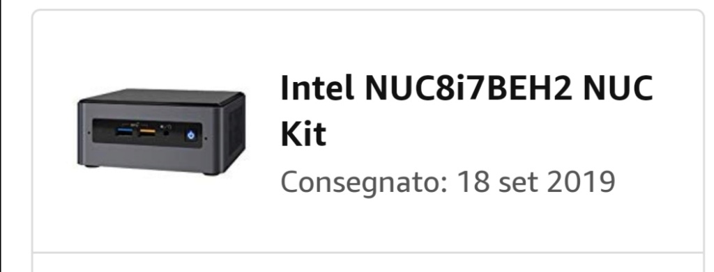 Vendo (Milano o spedito Italia) Intel NUC 8i7 kit Screen23