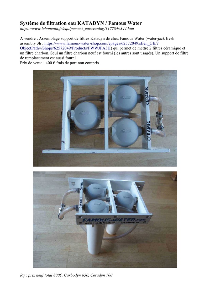 Système filtration d'eau Katadyn Annonc10