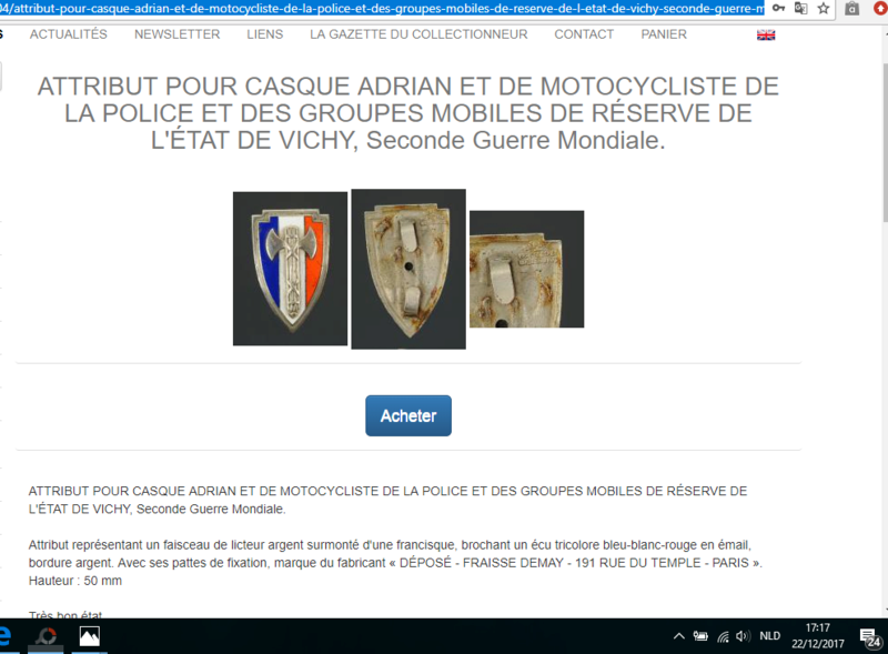 attribut pour casque de motocycliste de la police et des groupes mobiles Vichy Vichy_10
