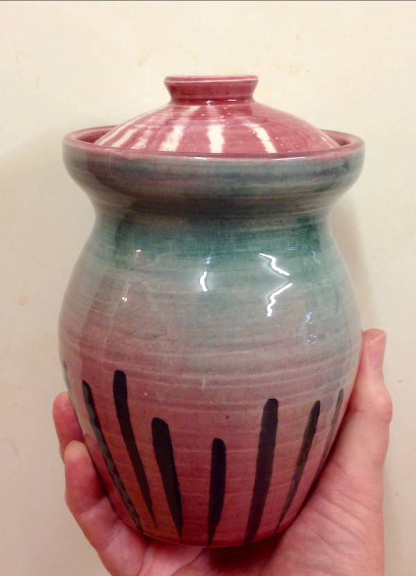 stripy lidded pot - Ian Batten, Chard Pottery Img_0013