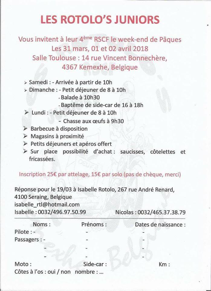  4 ème RSCF des ROTOLO'S JUNIORS à Kemexhe  (Belgique)  Le 31 mars et les 1er et 2 avril, 2018 Rotolo10