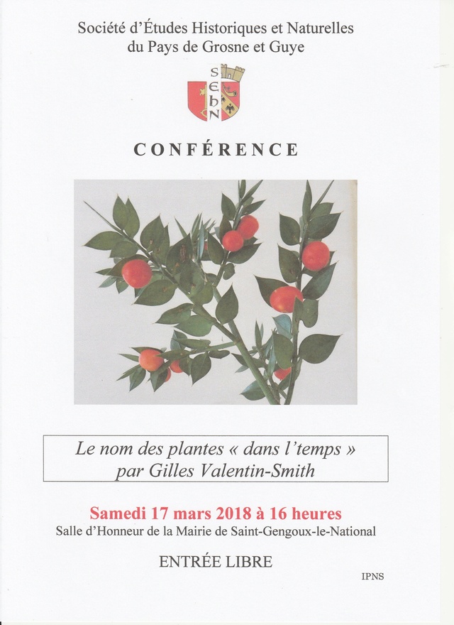 Conférence SEHN : Gilles Valentin-Smith nous apprendra LE NOM DES PLANTES “DANS L' TEMPS”, samedi 17 mars à 16 h  Le_nom10