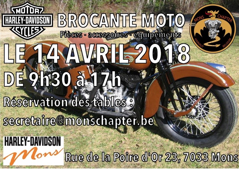 MANIFESTATION - brocante moto 14 avril 2018, Mons, Belgium 7033  Brocan10