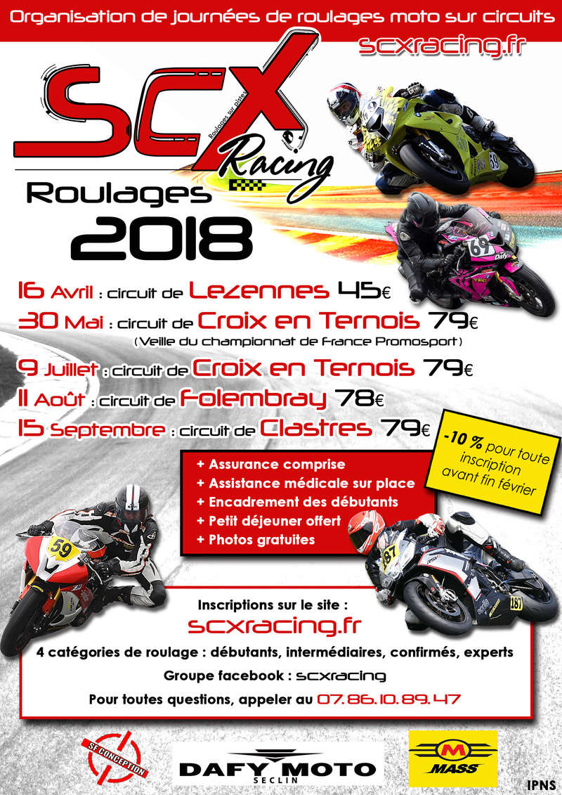 Roulages 2018 SCX RACING Affich10