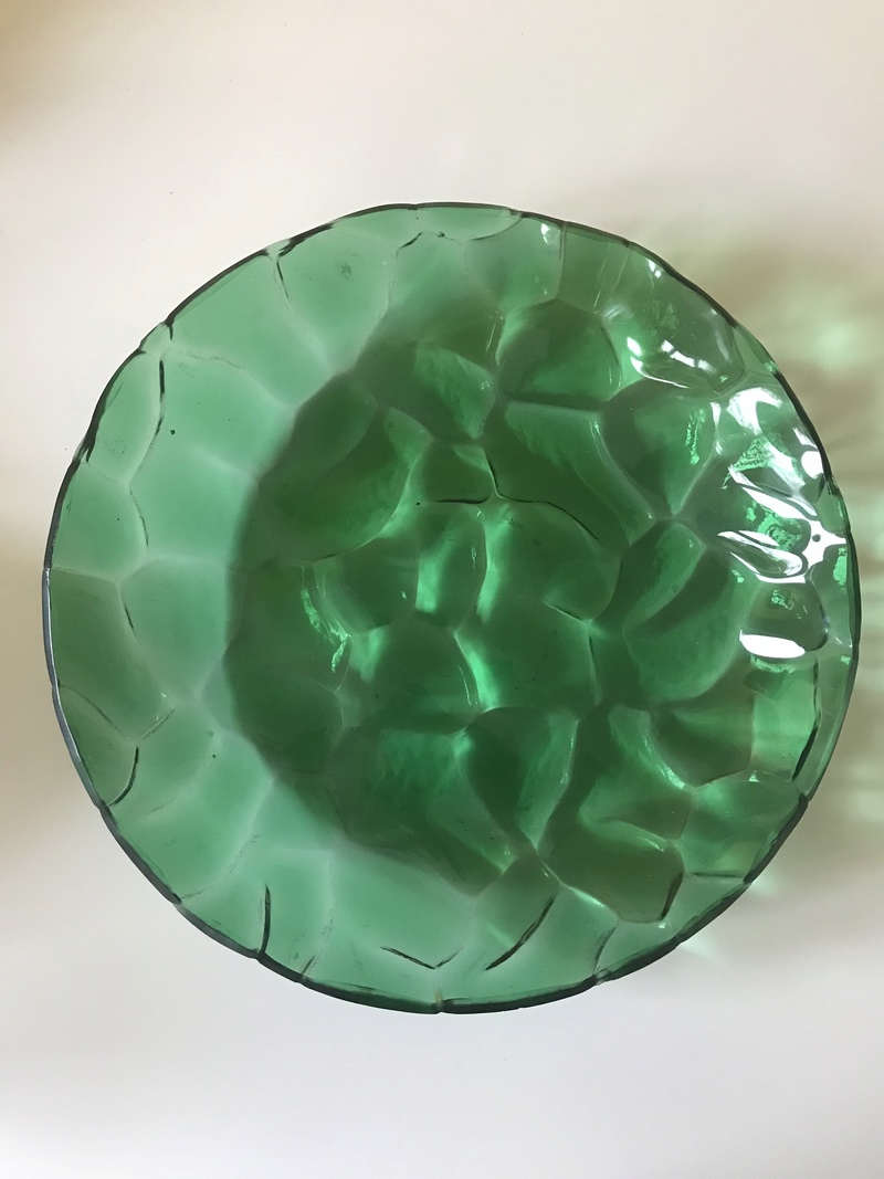 Green textured shallow bowl, too thick to be Chance I think? Img_7813