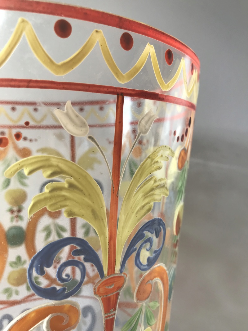 V Old Large enamelled Ice Bucket vase? Wheres it from?! Img_8117
