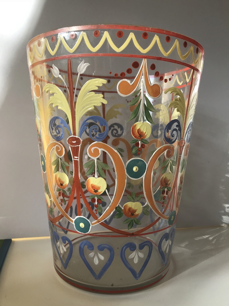 V Old Large enamelled Ice Bucket vase? Wheres it from?! Img_8118