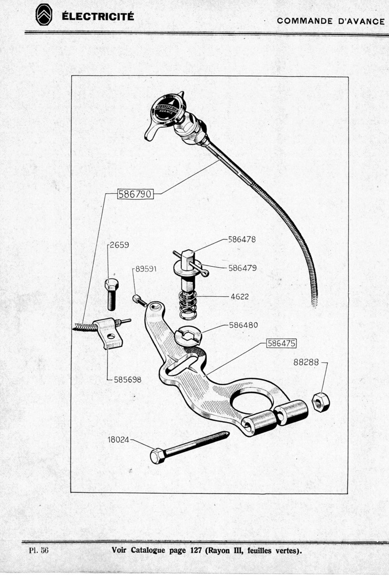 Tirette d'avance tableau de bord P56r310