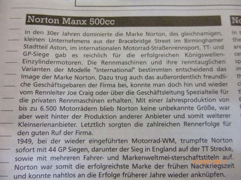 Fertig - Norton Manx 500cc Revell 1:9 gebaut von Millpet P1070611
