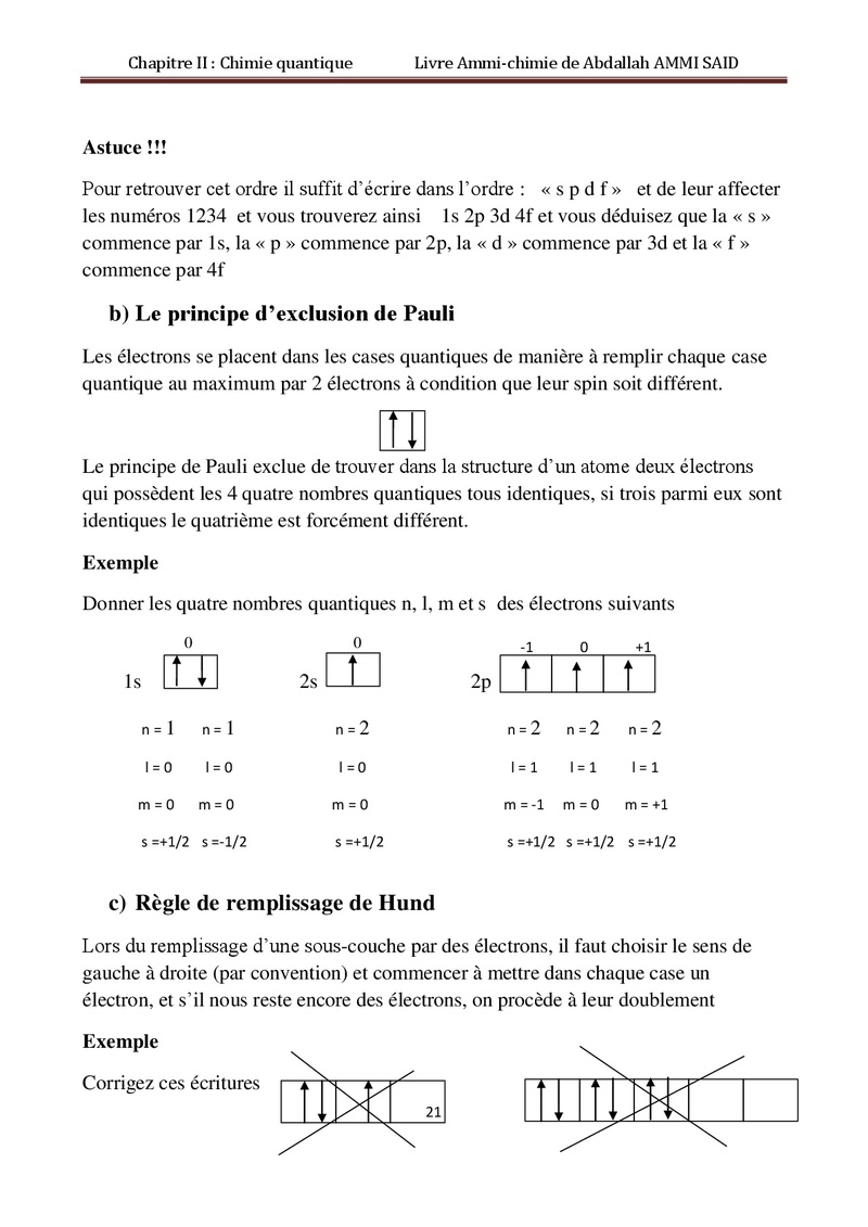 Les nombres quantiques Chimie35