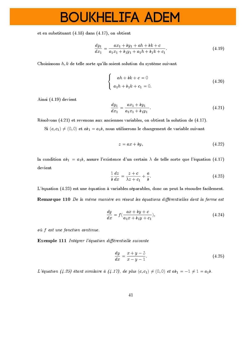 Ch-4 Équations différentielles  Cour-m51