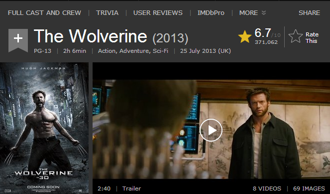 فيلم الاكشن والمغامرة والخيال الرهيب The Wolverine (2013) 720p.BluRay مترجم بنسخة البلوري 29-04-10