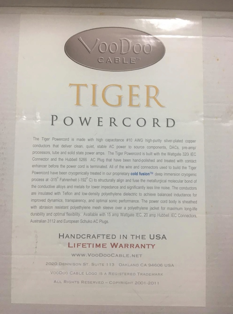 VooDoo Powercord (Used) Tiger Series 25435210