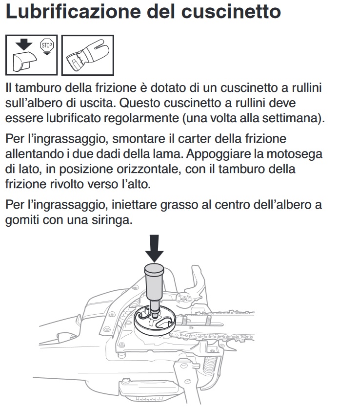 Manutenzioni motosega Lubrif10