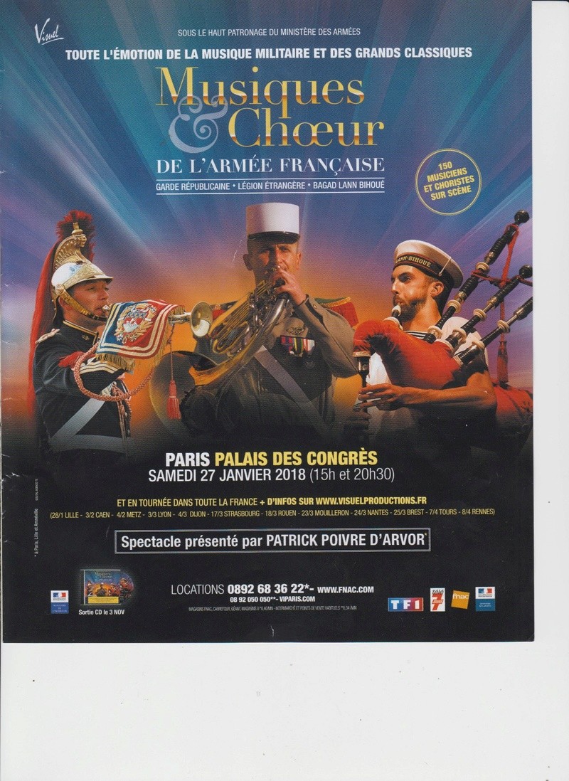 Musique et Choeur de l'armée française samedi 27 janvier 2018 PALAIS DES CONGRES et en tournée dans toute la FRANCE Numyri11