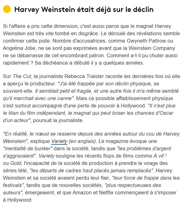 L'affaire Harvey  Weistein H10