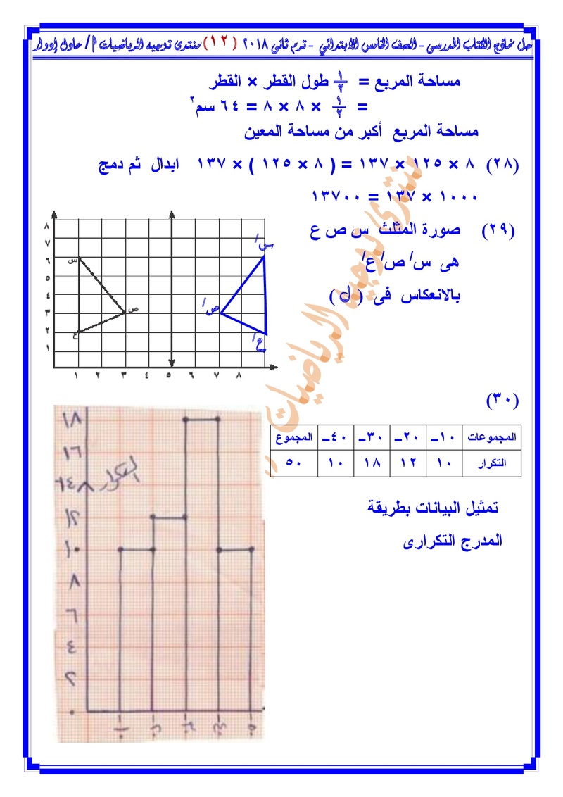 إجابة نماذج  كتاب الرياضيات المدرسى - الصف الخامس الابتدائي - الفصل الدراسى الثانى طبعة 2018.jpg A_oo_d19