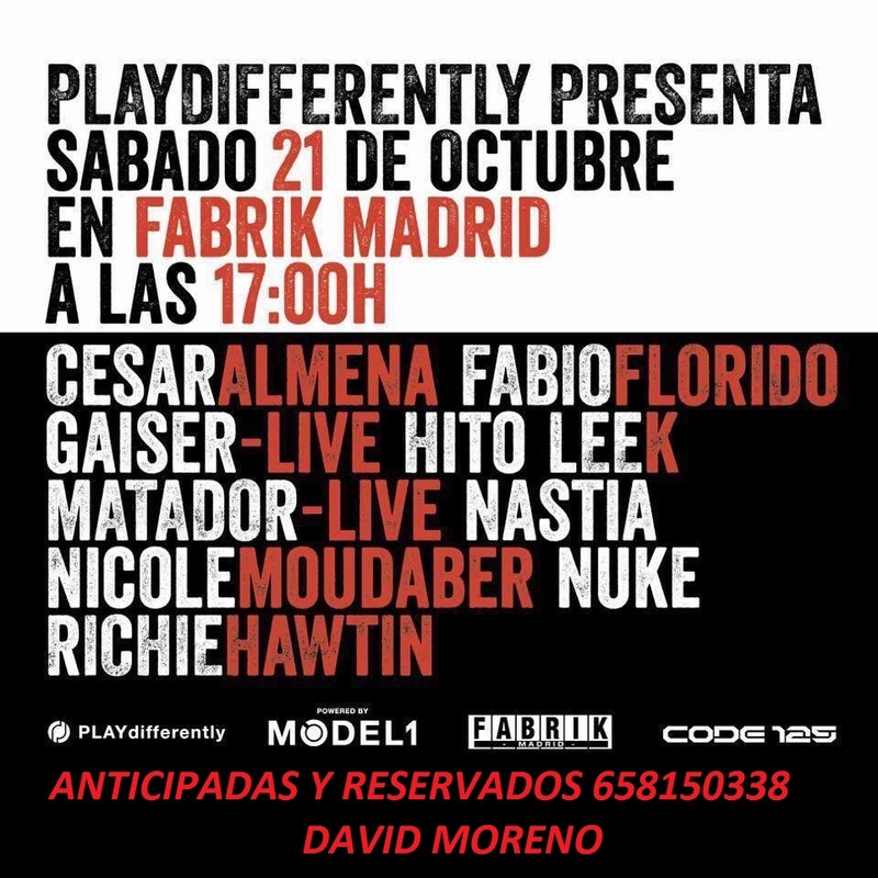 21.10.17 : CODE 125 PLAY DIFFERENTLY HAZTE CON TU ENTRADA ANTICIPADA 658150338 DAVID Code_110