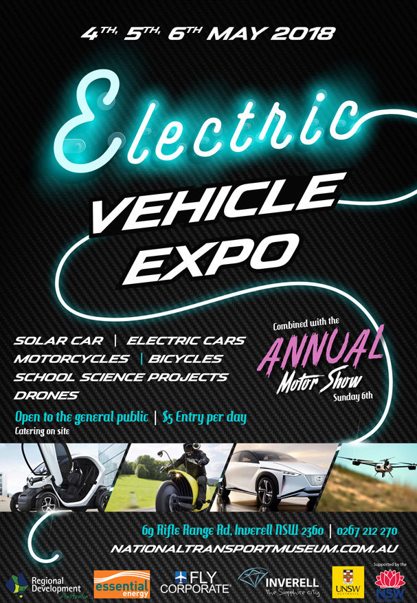 Electric Vehicle expo Inverell NEXT weekend 4-6 May Electr10