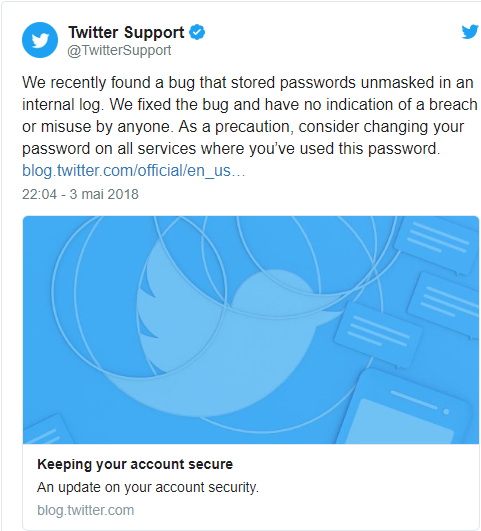 Twitter demande à ses utilisateurs de changer leur mot de passe après une faille Snip_938