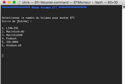 Command Line EFI Monteur Captur78