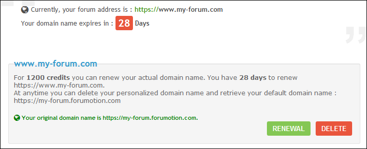 Personalizza il tuo nome di dominio Domain14