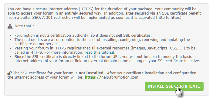 Forum say unsecure Ssl210
