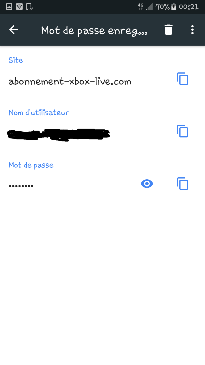 Récupérer un mot de passe oublié/perdue sur Google Chrome via l'appli Chrome d'android. Mdp_ry14