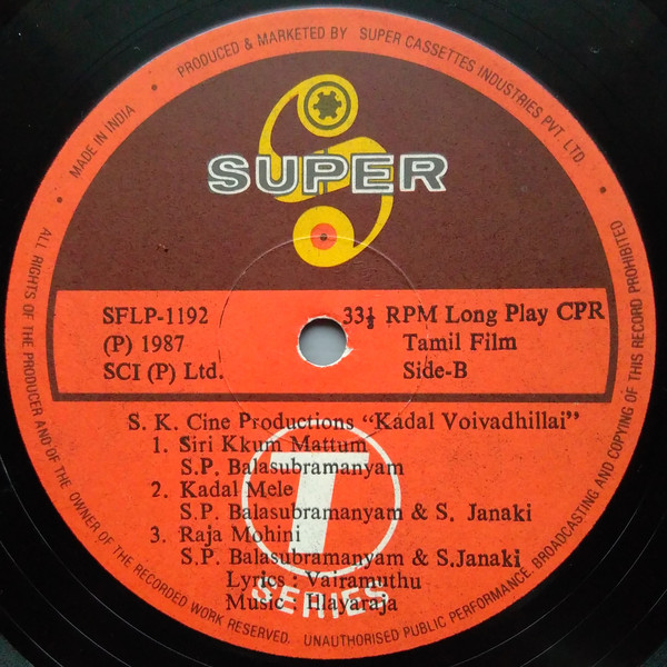 Vinyl ("LP" record) covers speak about IR (Pictures & Details) - Thamizh - Page 25 1987_k14