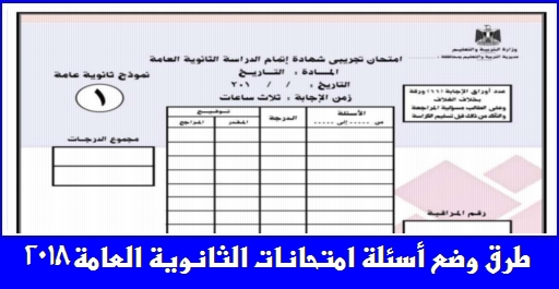 التعليم: كيفية وضع أسئلة الثانوية العامة 2018 ومواصفات الورقة الامتحانية 0345