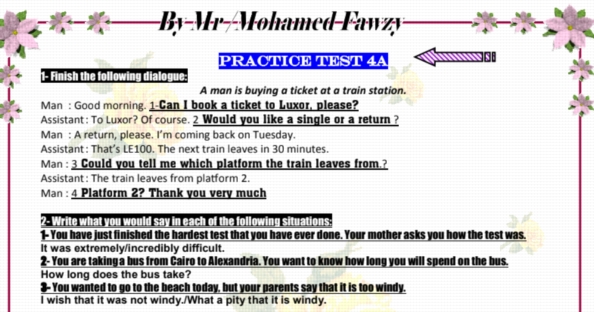 المراجعة النهائية للصف الثالث الاعدادي ترم ثاني 2018.. اسئلة situations,choose,rewrite 10101