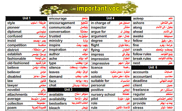  مراجعة كلمات ومصطلحات منهج اللغة الانجليزية كاملا للصف الثالث الثانوى 2019 + 150 جملة اختيارى - مستر احمد الضيفي 1212