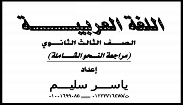 اقوى مذكرة مراجعة نحو للثانوية العامة مستر ياسر سليم 14132